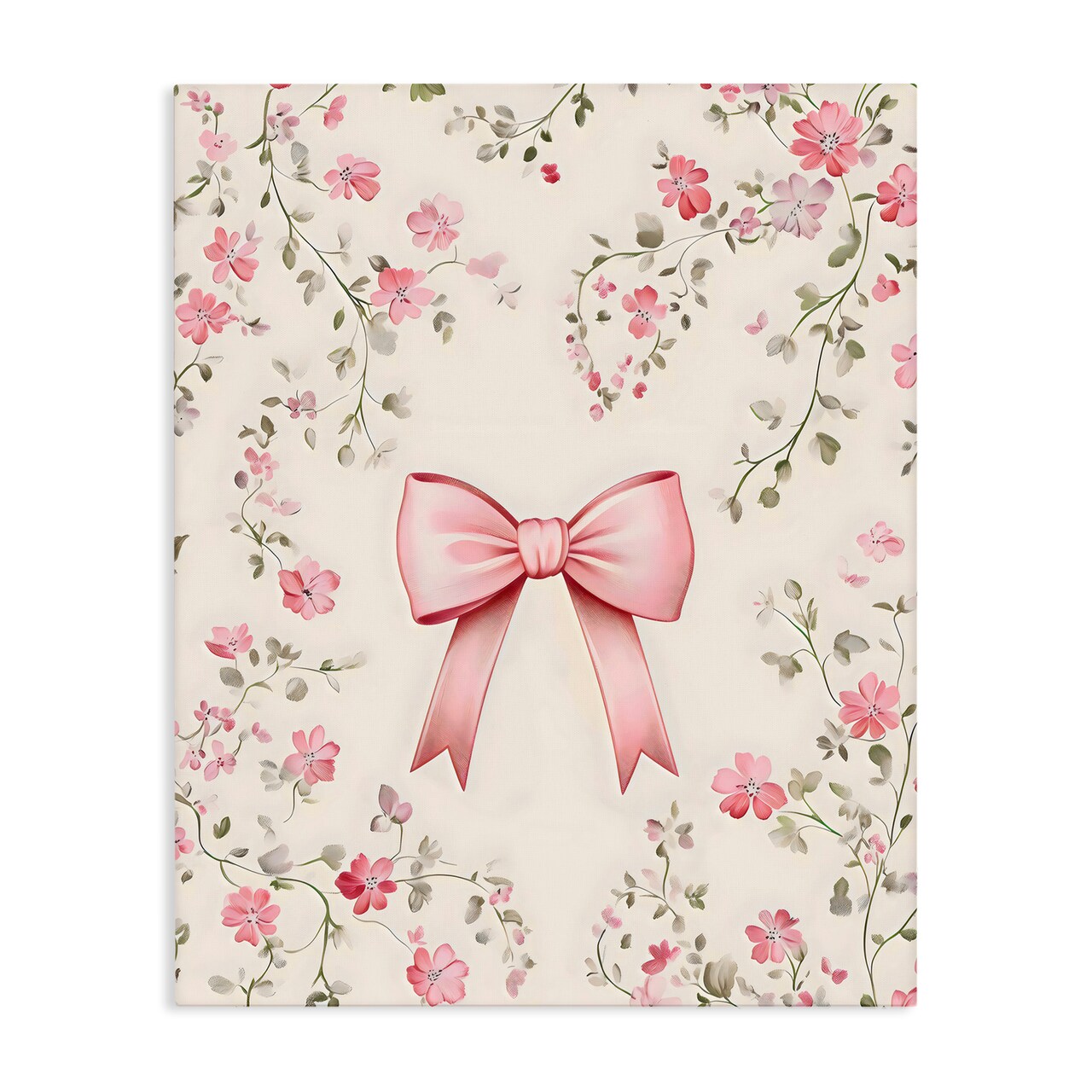 Stupell Industries Girly Ribbon Bow Canvas, design by Arlington Prints